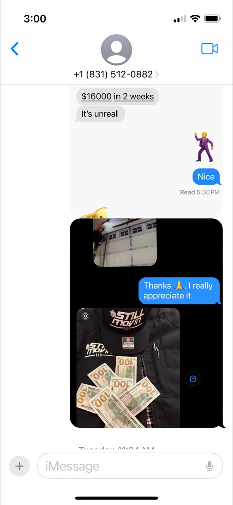 A student's own message about the work they won