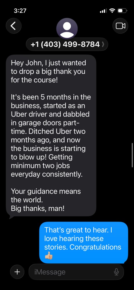 A student's own message about the work they won