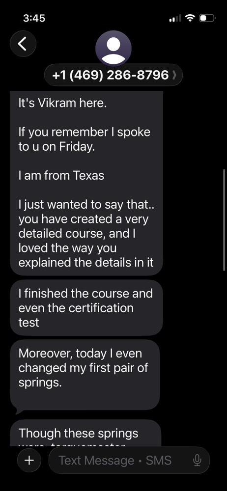 A student's own message about the work they won